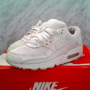 Nike Air Max 90 Women's Size 10 men's 8.5 Triple White-Wolf Grey CQ2560 100